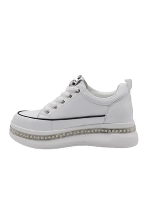GUJA 25Y423-4 GİZLİ DOLGU TAŞ SARGILI KADIN SNEAKER AYAKKABI