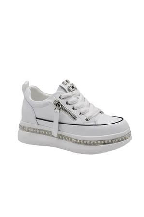 GUJA 25Y423-4 GİZLİ DOLGU TAŞ SARGILI KADIN SNEAKER AYAKKABI