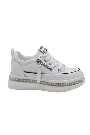 GUJA 25Y423-4 GİZLİ DOLGU TAŞ SARGILI KADIN SNEAKER AYAKKABI