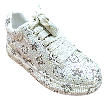 Guja 25y451-4 Kadın Taşlı Sneaker Ayakkabı Bej