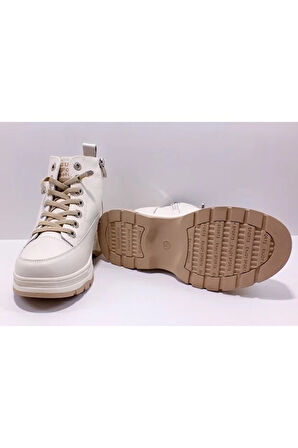 GUJA 25K312-5 KADIN LASTİKLİ FERMUARLI GÜNLÜK BOT BEJ