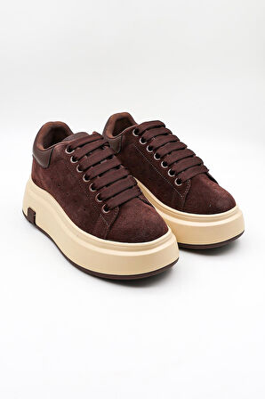 Guja Kadın Kalın Taban Süet Deri Günlük Spor Ayakkabı  GJ361 - Kahve - 36