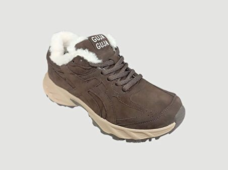 GUJA 25K368-1 KADIN KÜRKLÜ GÜNLÜK SPOR AYAKKABI KAHVE SÜET