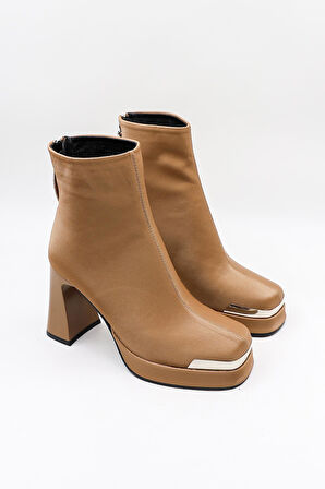 Guja İthal Seri Platform Fermuarlı Kadın Bot 414 - Camel - 36