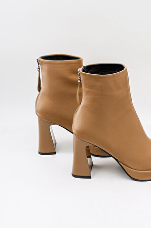 Guja İthal Seri Platform Fermuarlı Kadın Bot 414 - Camel - 36