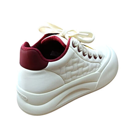 Guja 26k426-1 Kadın Kalın Taban Sneaker Ayakkabı Bej - Bordo