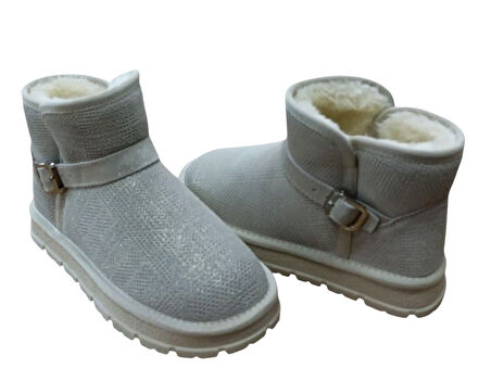 Guja 25k432 Kadın Simli Toka Detaylı Slim - On Peluşlu Bot Bej