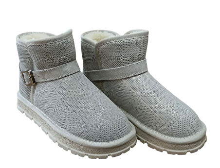 Guja 25k432 Kadın Simli Toka Detaylı Slim - On Peluşlu Bot Bej