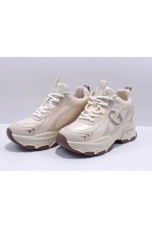GUJA 25K450 KADIN GİZLİ TOPUK GÜNLÜK SPOR AYAKKABI BEJ