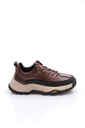 Guja 26k570 Erkek Hakiki Deri Lastik Bağcıklı Sneaker Kahve