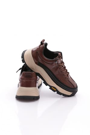 Guja 26k570 Erkek Hakiki Deri Lastik Bağcıklı Sneaker Kahve