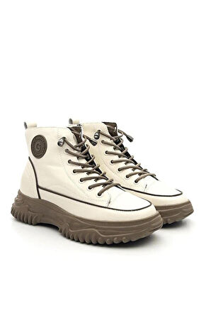 Guja 25k310-13 Kadın Kaymaz Taban Günlük Fermuarlı Bilekli Bot Bej