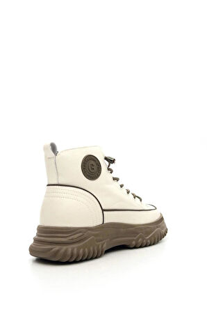 Guja 25k310-13 Kadın Kaymaz Taban Günlük Fermuarlı Bilekli Bot Bej