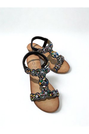 Guja 26y226 Kadın Taşlı Dolgu Taban Comfort Sandalet Siyah