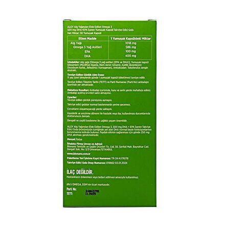 2 Kutu Algy Omega 3 Yüksek DHA