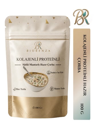 Biorenza KOLAJENLİ PROTEİNLİ SÜTLÜ MANTARLI HAZIR ÇORBA – TOZ ÇORBA KARIŞIMI 100 G
