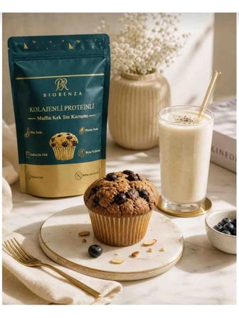 Kolajenli ve Proteinli Kakaolu Muffin Kek | Yulaf Unlu, Hurma Tozlu, Ham Kakaolu Pratik Toz Karışımı 100 G