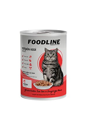 Foodline Kuzu Etli Yetişkin Kedi Konservesi 400 Gr x 20 Adet