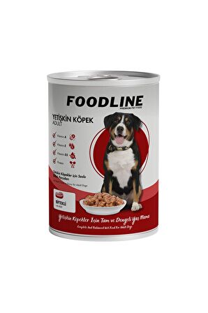 Foodline Biftekli Yetişkin Köpek Konservesi 400 Gr x 20 Adet