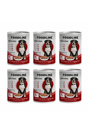 Foodline Biftekli Yetişkin Köpek Konservesi 400 Gr x 6 Adet