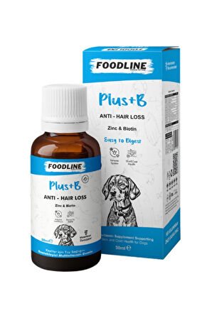 Foodline Köpekler için Plus +B Damla 50 ml | Tüy Sağlığını Destekleyici Biotinli Multivitamin