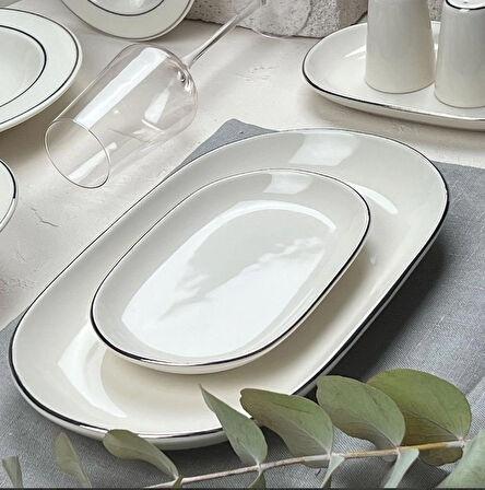 Porser Bonsai 12 Kişilik Platin Yaldız 53 Parça Yemek Takımı