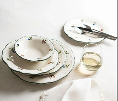 Porser Vintage Rose Fulya 24 Parça Yemek Takımı