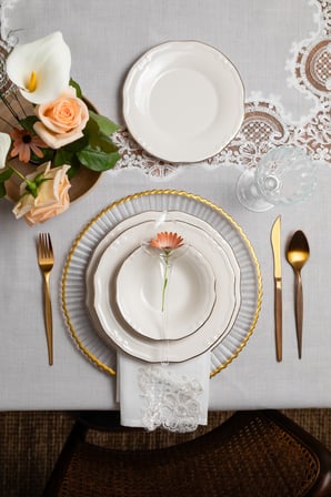 Porser Altın Yaldız Tiffany Porselen Yemek Takımı – 24 Parça 6 Kişilik