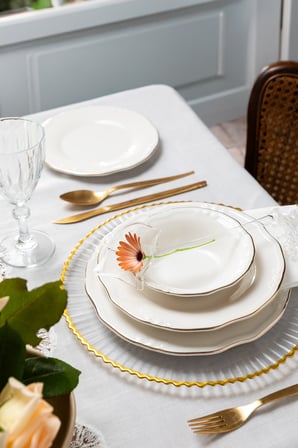 Porser Altın Yaldız Tiffany Porselen Yemek Takımı – 24 Parça 6 Kişilik