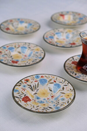 Tabak Evi Porselen Fiori Çay Tabağı Seti 12cm 6 Parça BNS6CTPRS1217