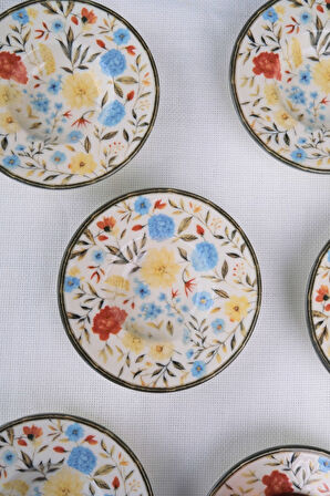 Tabak Evi Porselen Fiori Çay Tabağı Seti 12cm 6 Parça BNS6CTPRS1217