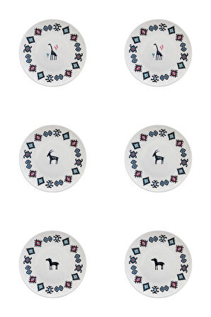 Porser Porselen Hitit Servis Tabağı Takımı 26cm 6 Parça TVL6SRVPRS1241