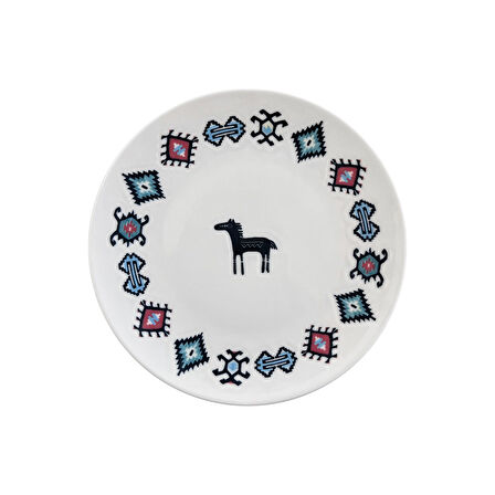 Porser Porselen Hitit Servis Tabağı Takımı 26cm 6 Parça TVL6SRVPRS1241