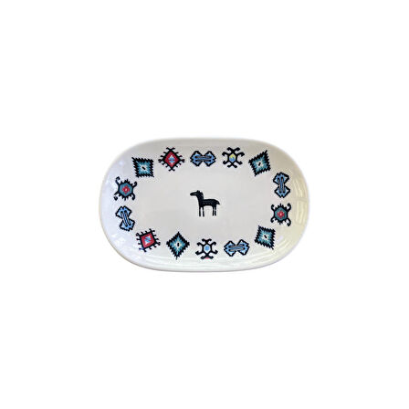 Porser Porselen Hitit Oval Kayık Tabak Takımı 20x13cm 6 Parça TVL6OKYPRS1229