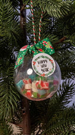 CandyZoo Küre Ağaç Süsü Şeker Yılbaşı 50g 1 Adet