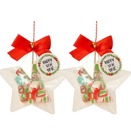 CandyZoo Yıldız Ağaç Süsü Şeker Yılbaşı 50g 2 Adet