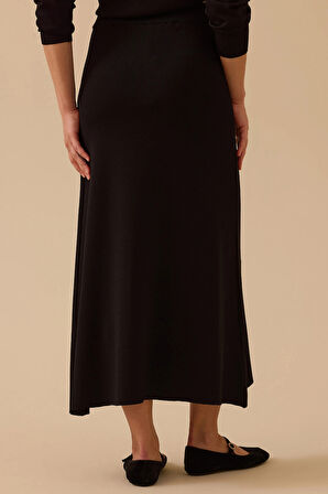 Seçil Kadın Düz Kesim Triko Etek 1013 Siyah