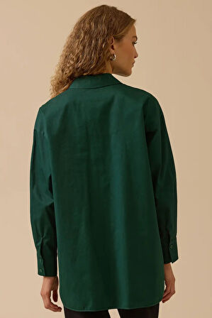 Kadın Taş İşlemeli Gömlek - Yeşil | 40