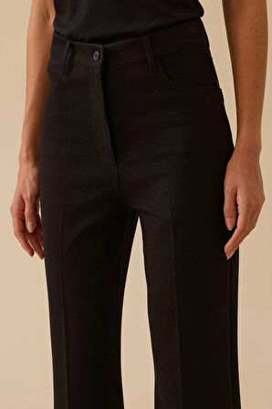 Seçil Kadın İspanyol Paça Pantolon 0002 Siyah