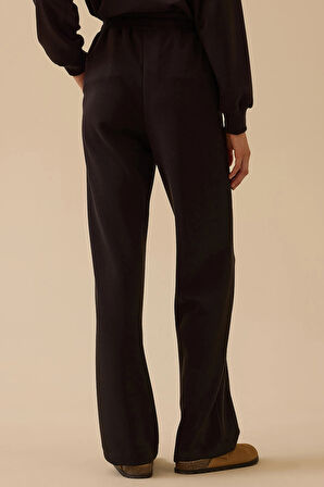 Seçil Kadın Bağcıklı Cepli Düz Paça Pantolon 0004 Siyah