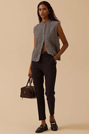 Kadın Nova Klasik Kesim Pantolon - Siyah | 44