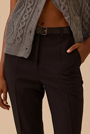 Kadın Nova Klasik Kesim Pantolon - Siyah | 44