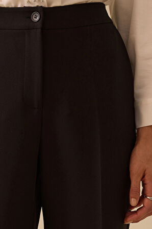 Seçil Kadın Beli Lastikli Bilek Boy Pantolon 0015 Siyah