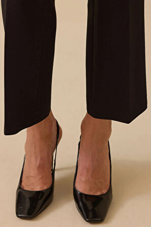 Seçil Kadın Beli Lastikli Bilek Boy Pantolon 0015 Siyah