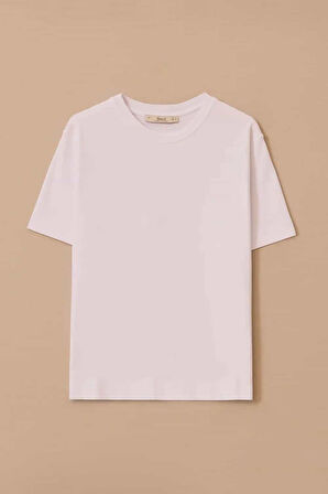 Kadın Kısa Kollu Basic T-Shirt - Beyaz | M