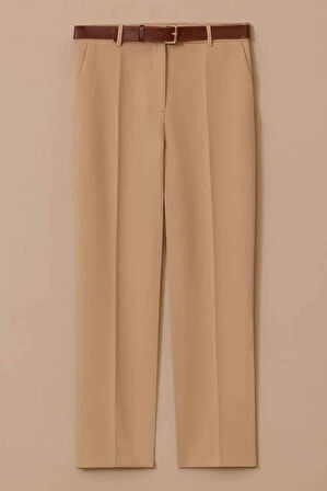 Kadın Nova Klasik Kesim Pantolon - Bej | 40