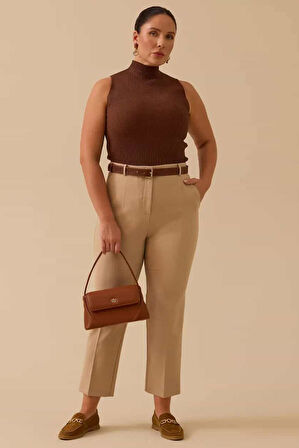 Kadın Nova Klasik Kesim Pantolon - Bej | 42