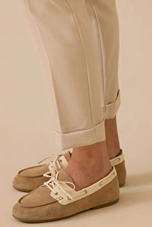 Kadın Lena Havuç Kesim Pantolon - Bej | 44