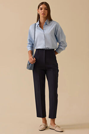 Kadın Betty Beli Pensli Bilek Boy Pantolon - Lacivert | 36