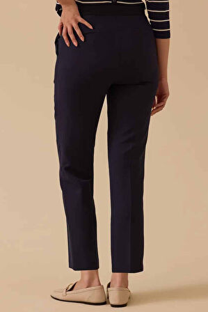 Kadın Ivy Beli Lastikli Bilek Boy Pantolon - Lacivert | 38